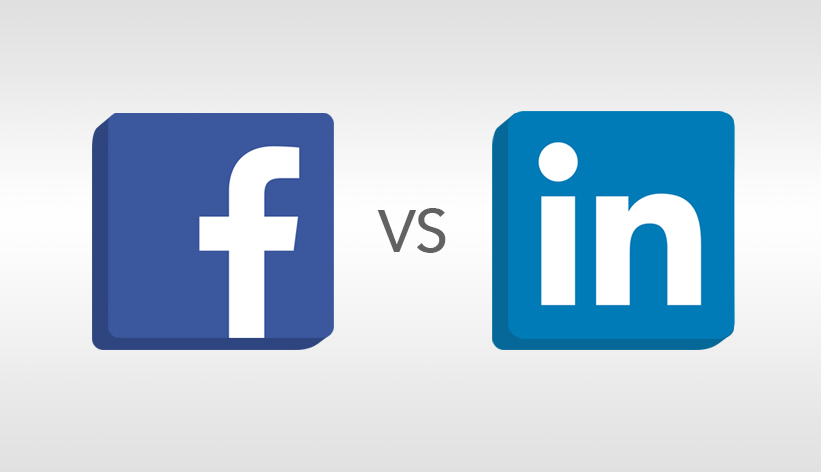 Facebook logo versus LinkedIn logo